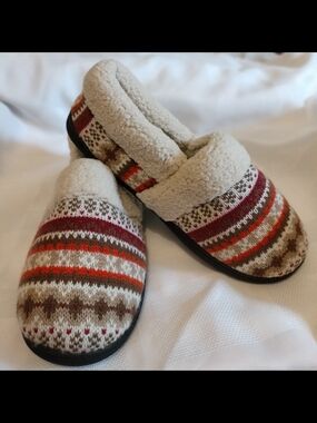 RockDove Fair Isle Nordic Cozy Memory Foam Slippers - Size 8